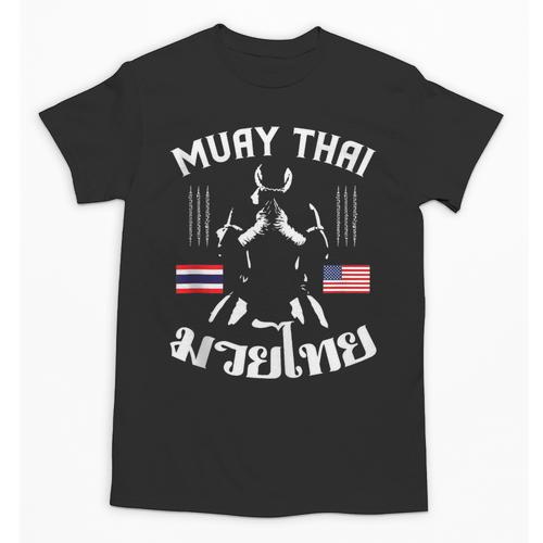 Muay Thai American Flag Martial Arts Thai Boxing Coach Unisex T-Shirt - Nak Muay Co.