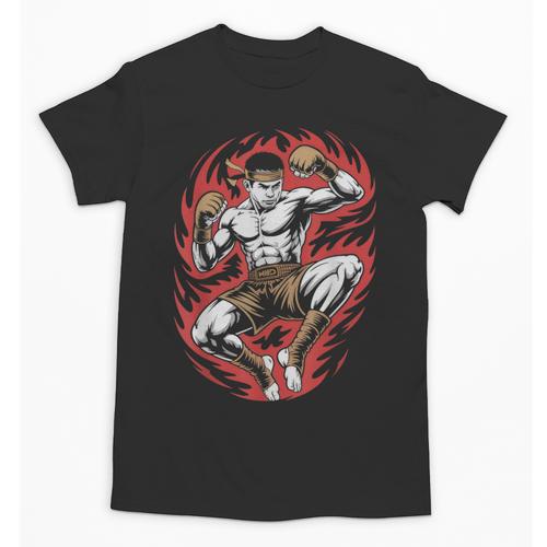 Muay Thai Elbow Strike Silhouette Minimal Clean Sport Unisex T-Shirt - Nak Muay Co.