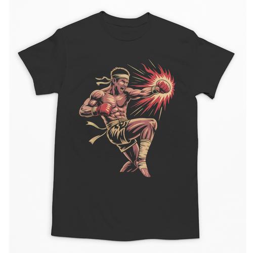 Muay Thai Fighter Southpaw Stance Minimal Silhouette Clean Unisex T-Shirt - Nak Muay Co.