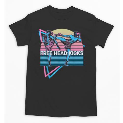 Muay Thai Kickboxing Retro Free Head Kicks Unisex T-Shirt - Nak Muay Co.