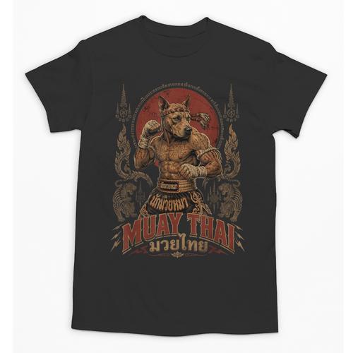 Muay Thai Roots Vintage Thai Boxing Fighter Thailand Dog Unisex T-Shirt - Nak Muay Co.