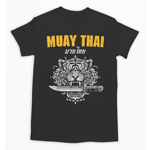 Muay Thai Sak Yant MMA Tattoo Tiger Lion Knife Martial Art Unisex T-Shirt - Nak Muay Co.