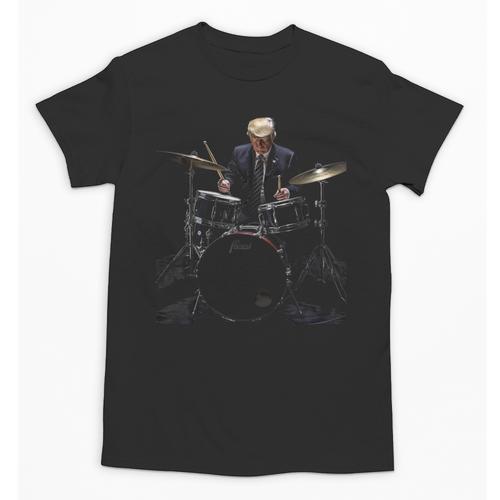 Percussion Player Drumset Retro Drum Kit Percussionist Trump Drummer Drums 2024 -Adults Unisex T-Shirt - Downbeat Supply
