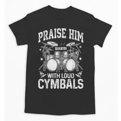 Praise Him With Loud Cymbals Psalm 150-5 Vintage Drum Kit Unisex T-Shirt - Downbeat Supply