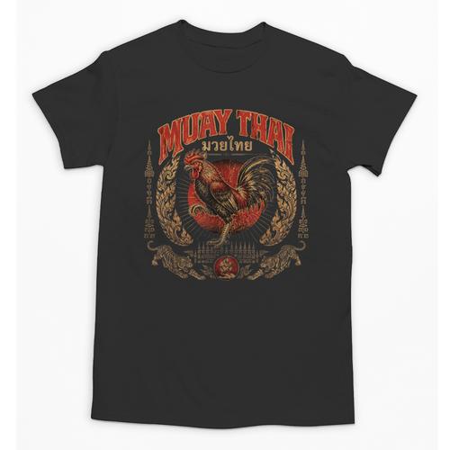 Retro Muay Thai Woman Thai Boxing Warrior Fighter Chicken Unisex T-Shirt - Nak Muay Co.
