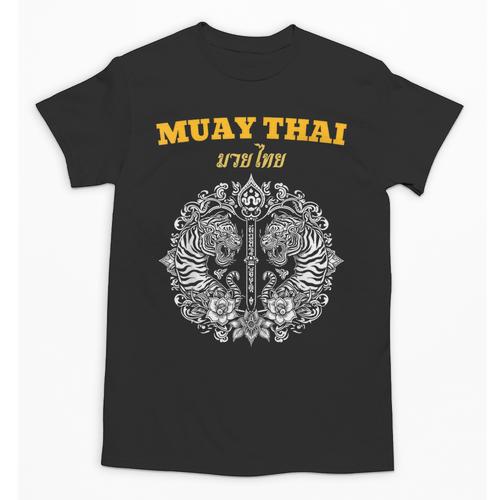 Sak Yant Muay Thai Art Tattoo Twin Tiger Kickboxing Thailand Unisex T-Shirt - Nak Muay Co.