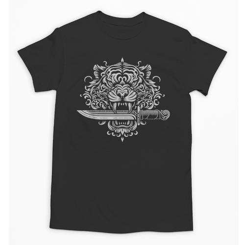 Sak Yant Muay Thai MMA Tattoo Tiger Head Knife Martial Art Unisex T-Shirt - Nak Muay Co.