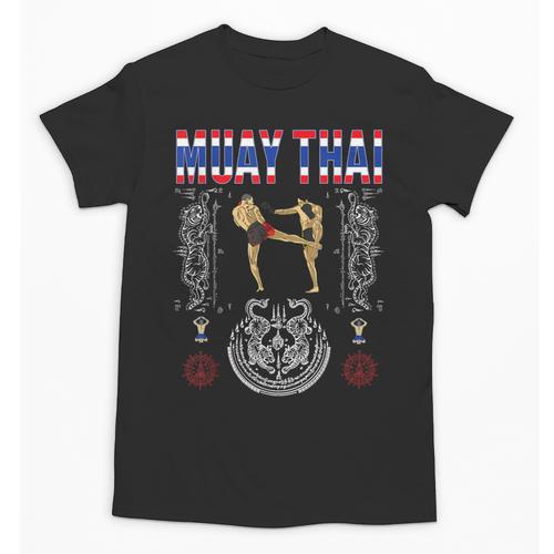 Sawadee Thai Traditional Sak Yant Thai Twin Tiger Muay Thai Unisex T-Shirt - Nak Muay Co.