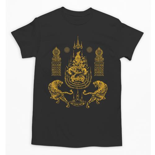 Sawadee Thai Traditional Sak Yant Thai Twin Tigers Muay Thai Unisex T-Shirt - Nak Muay Co.