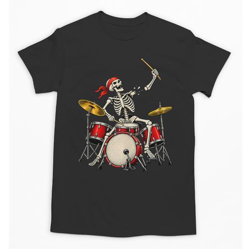 Skeleton Drummer Skull Drum Kit Halloween Sleeveless Unisex T-Shirt - Downbeat Supply
