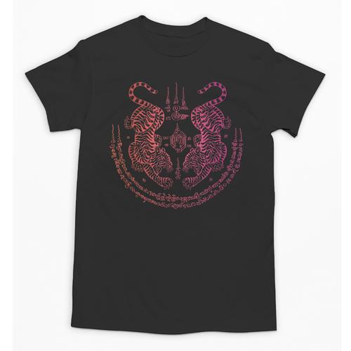 Thai Tattoo Twin Tiger Sak Yant Muay Thai Thailand Graphic Unisex T-Shirt - Nak Muay Co.