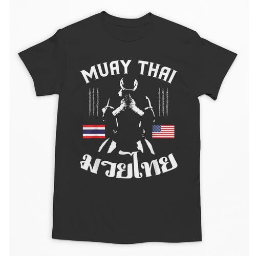 Thailand American Flag Muay Thai Thai Boxing Women Girls Kids Men T-Shirt Unisex T-Shirt - Nak Muay Co.