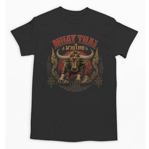 Vintage Muay Thai Dad Thai Boxing Fighter Father Buffalo Unisex T-Shirt - Nak Muay Co.
