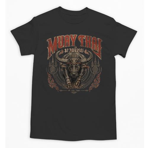 Vintage Muay Thai Trainer Thai Boxing Coach Art Buffalo Unisex T-Shirt - Nak Muay Co.