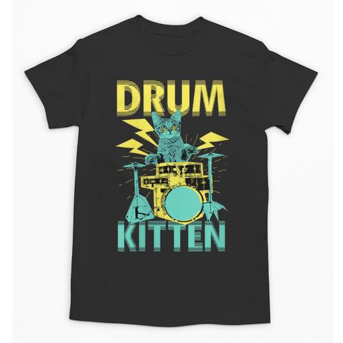 Women's Cute Drummer Cat Drum Kitten Unisex T-Shirt - Downbeat Supply