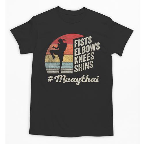 Women's Muay Thai Martial Arts Fighter Retro Vintage Sunset Graphic Unisex T-Shirt - Nak Muay Co.