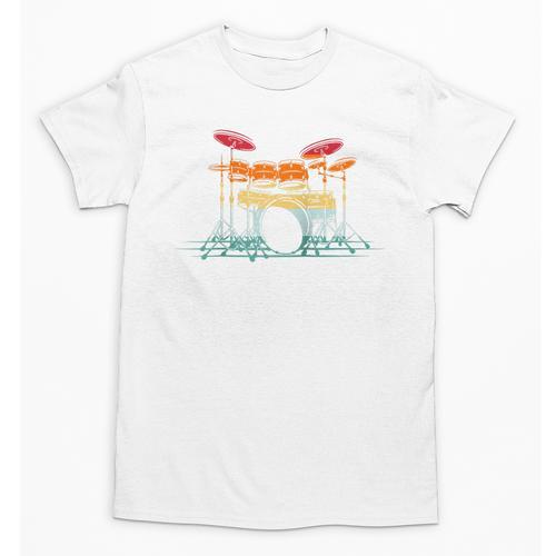 Drum Kit Musical Retro Instrument Musician Raglan Baseball Tee Unisex T-Shirt - Downbeat Supply