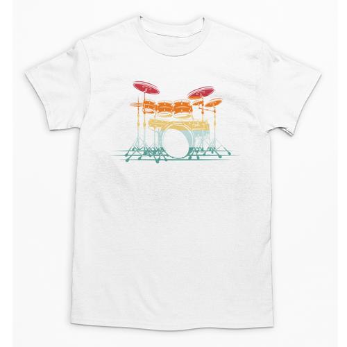 Drum Kit Musical Retro Instrument Musician Unisex T-Shirt - Downbeat Supply