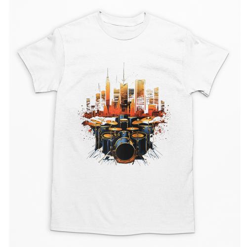 Drumset Drum Kit Music Drummer Drumming Raglan Baseball Tee Unisex T-Shirt - Downbeat Supply