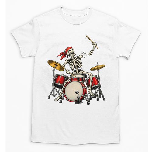 Skeleton Drummer Skull Drum Kit Halloween Unisex T-Shirt - Downbeat Supply