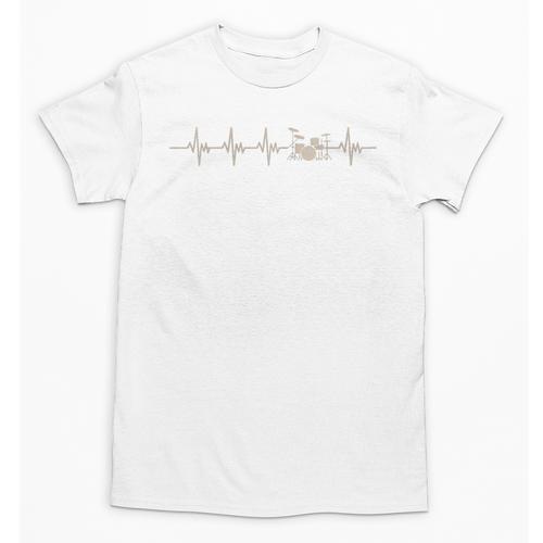 Vintage Drum Kit Heartbeat Graphic For Drummers Unisex T-Shirt - Downbeat Supply