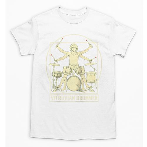Vitruvian Drummer Drum Kit Music Lover Musician Men Raglan Baseball Tee Unisex T-Shirt - Downbeat Supply