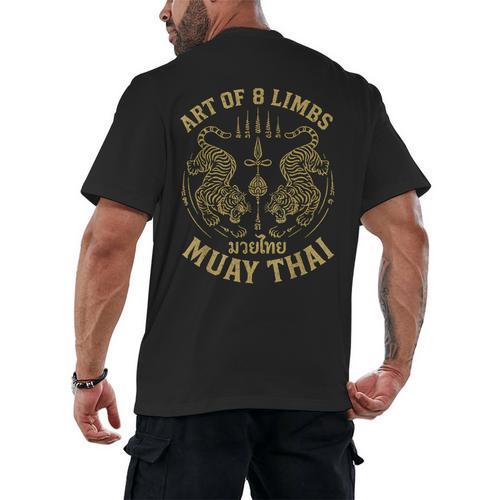Art Of 8 Limbs MMA Tiger Muay Thai Fighter Muay Thai Men's Back Print T-Shirt - Nak Muay Co.