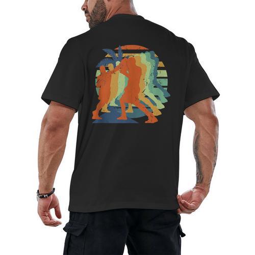 Boxing Kickboxing Muay Thai Men Boys Combat Sport Men's Back Print T-Shirt - Nak Muay Co.