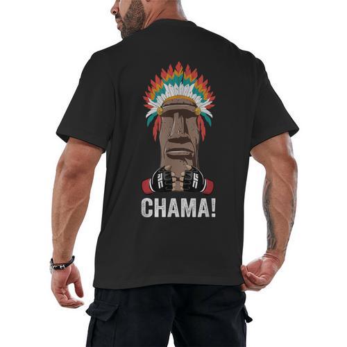 Chama Fighter MMA Fan JJB Boxing Muay Thai Kickboxing Men's Back Print T-Shirt - Nak Muay Co.