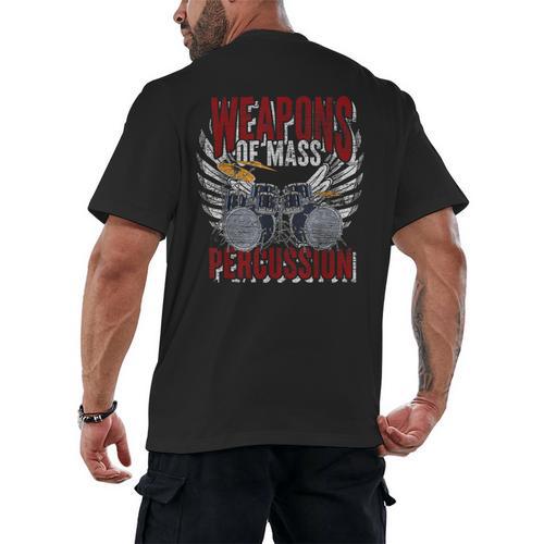 Drummer Rock Drummer Drum Kit Men's Back Print T-Shirt - Downbeat Supply