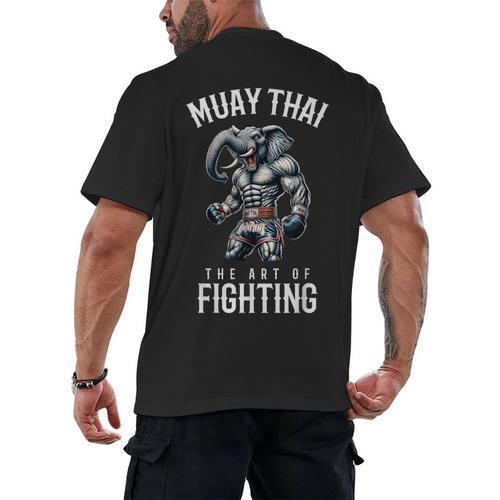 Elephant Muay Thai Kickboxing And Elephant Thai Boxing Men's Back Print T-Shirt - Nak Muay Co.