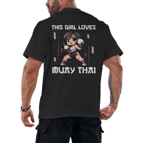 This Girl Loves Muay Thai Muay Thai Girls Kids Men's Back Print T-Shirt - Nak Muay Co.
