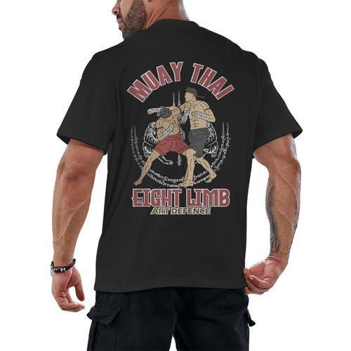 Muay Thai Eight Limb Art Defence Men's Back Print T-Shirt - Nak Muay Co.