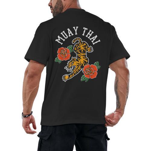 Muay Thai Fighter Hobby Martial Arts Boxing Men's Back Print T-Shirt - Nak Muay Co.