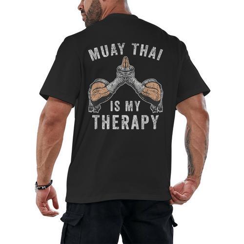 Muay Thai Fighter Martial Arts Sport Muay Thai Men's Back Print T-Shirt - Nak Muay Co.