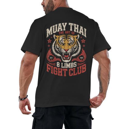 Muay Thai Fighter Tiger 8 Limbs Thai Boxing Men's Back Print T-Shirt - Nak Muay Co.
