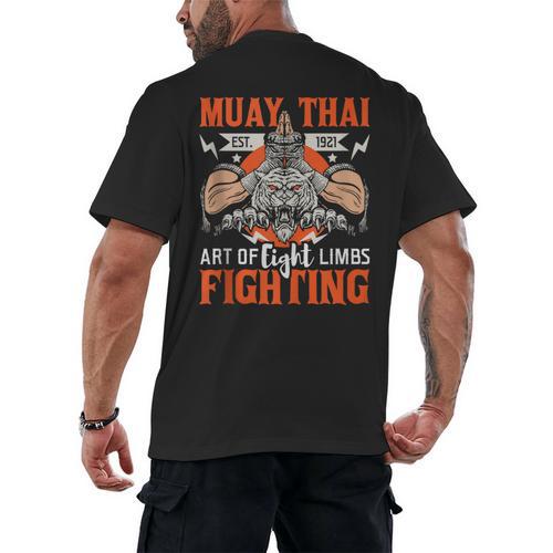 Muay Thai Fighting MMA Thai Boxing Mixed Martial Arts Men's Back Print T-Shirt - Nak Muay Co.