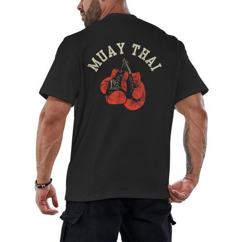 Muay Thai Hobby Boxing Fighter Martial Arts Men's Back Print T-Shirt - Nak Muay Co.