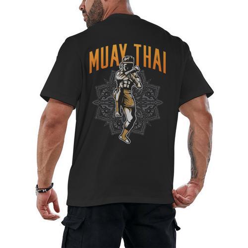 Muay Thai Hobby Martial Arts Fighter Boxing Men's Back Print T-Shirt - Nak Muay Co.