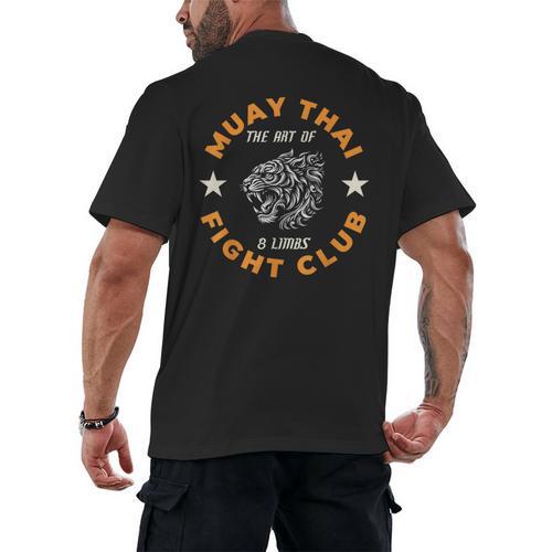Muay Thai MMA Fight Tattoo Tiger Art Of 8 Limbs Kickboxing Men's Back Print T-Shirt - Nak Muay Co.
