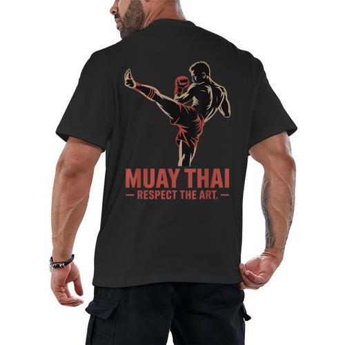 Muay Thai Respect The Art Martial Arts Kickboxing MMA Men's Back Print T-Shirt - Nak Muay Co.