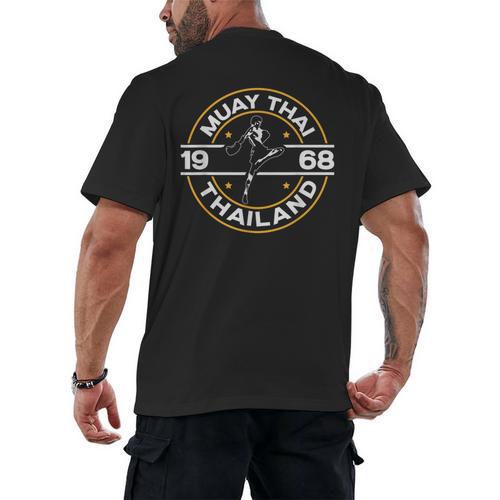 Muay Thai Thailand Fighter Fighting Combat 1969 Thai Boxing Men's Back Print T-Shirt - Nak Muay Co.