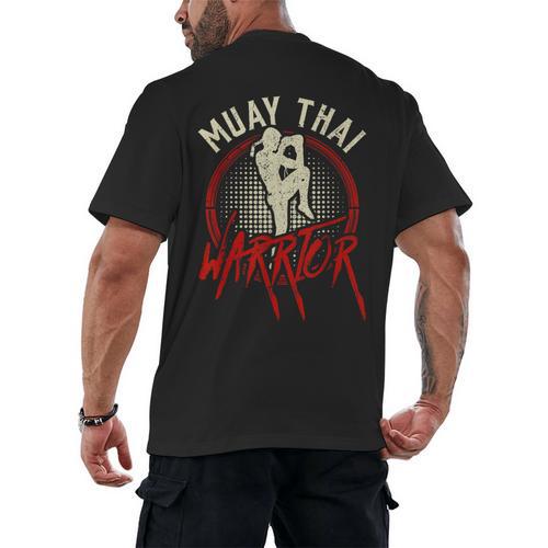 Muay Thai Warrior Fighter Boxing Martial Arts Hobby Men's Back Print T-Shirt - Nak Muay Co.
