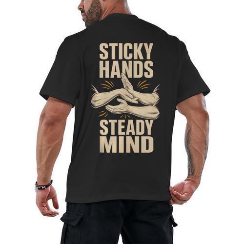 Sticky Hands Steady Mind Muay Thai Boxing Sleeveless Men's Back Print T-Shirt - Nak Muay Co.