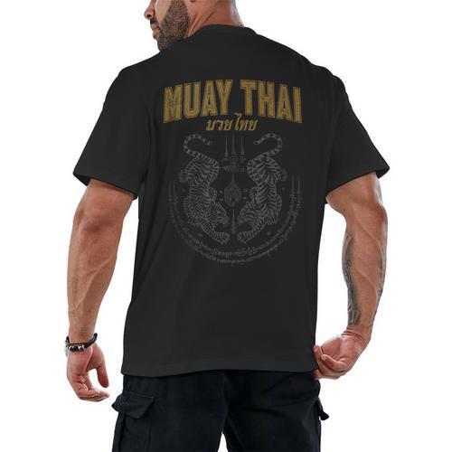 Twin Tiger Sak Yant Muay Thai Tank Top Men's Back Print T-Shirt - Nak Muay Co.