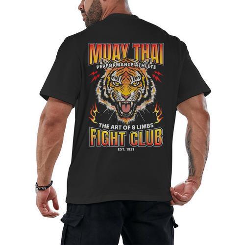 Vintage Muay Thai Twin Tiger Art Of 8 Limbs Men's Back Print T-Shirt - Nak Muay Co.