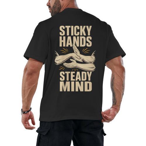 Women's Sticky Hands Steady Mind Muay Thai Boxing Men's Back Print T-Shirt - Nak Muay Co.