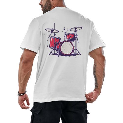 Drum Kit Electronic Drums Sweatshirt Men's Back Print T-Shirt - Downbeat Supply