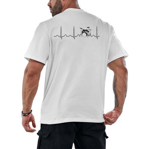 Drum Kit Set Drummer Men's Back Print T-Shirt - Downbeat Supply