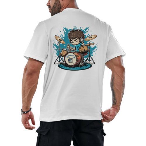 Drum Set Drumming Drummers Drum Kits Music Raglan Baseball Tee Men's Back Print T-Shirt - Downbeat Supply